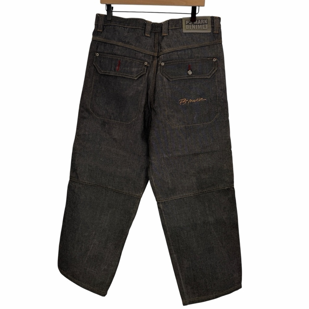 PJ MARK Denim Mens VTG Skater Baggy FitJeans Dark Gray Y2K 34x30 Streetwear